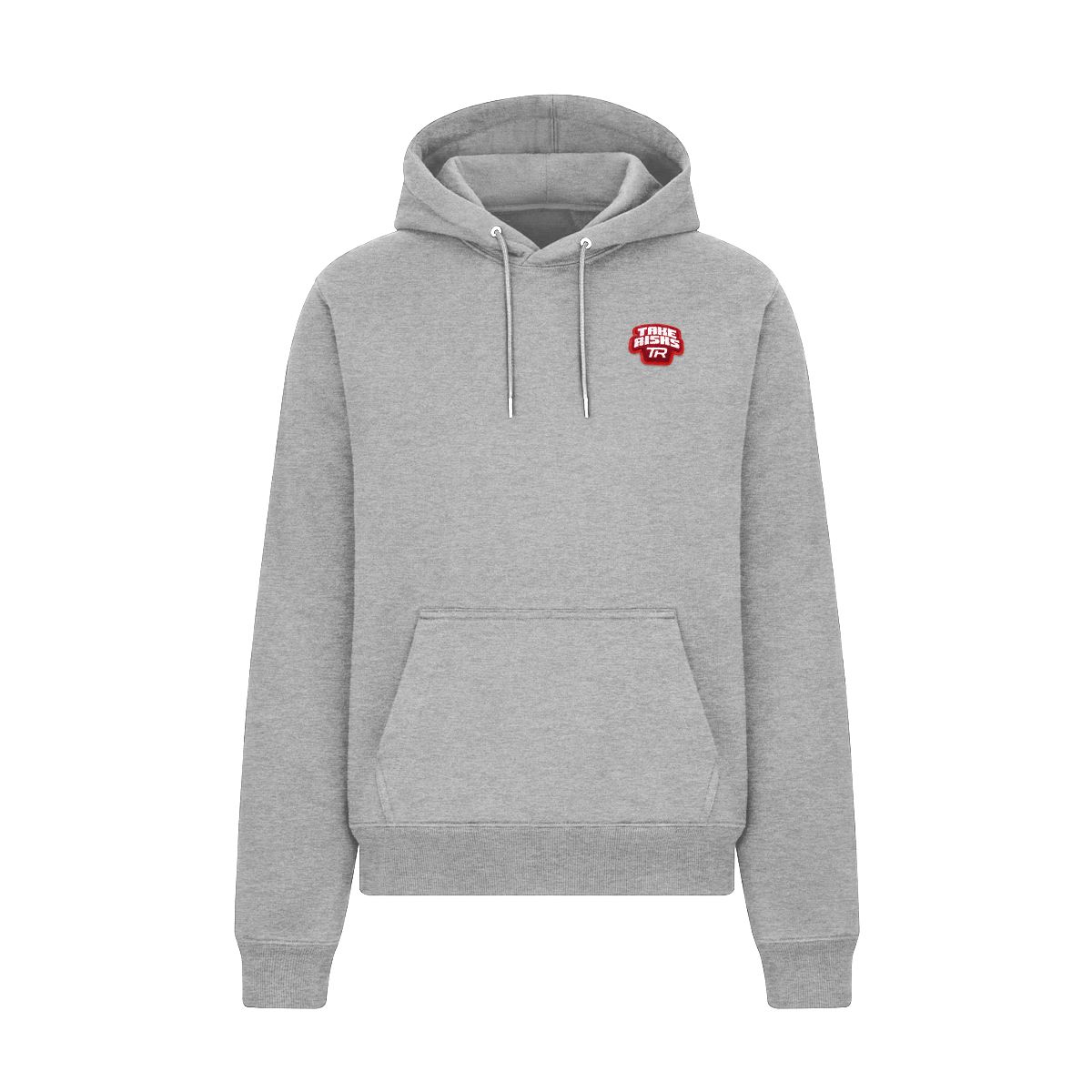 Take Risks Grey 'TR Patch' Hoodie - Red