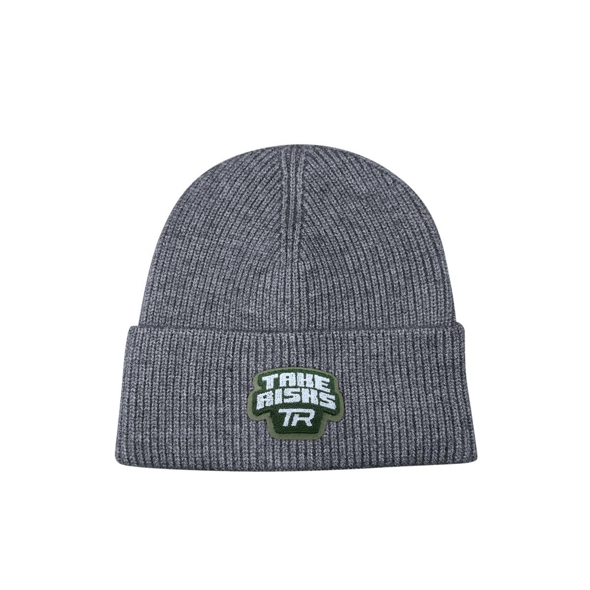 Take Risks Grey 'TR Patch' Beanie - Khaki