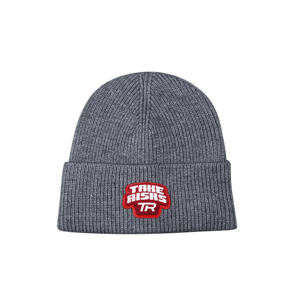 Take Risks Grey 'TR Patch' Beanie - Red