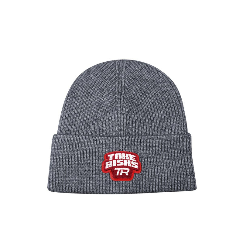 Take Risks Grey 'TR Patch' Beanie - Red