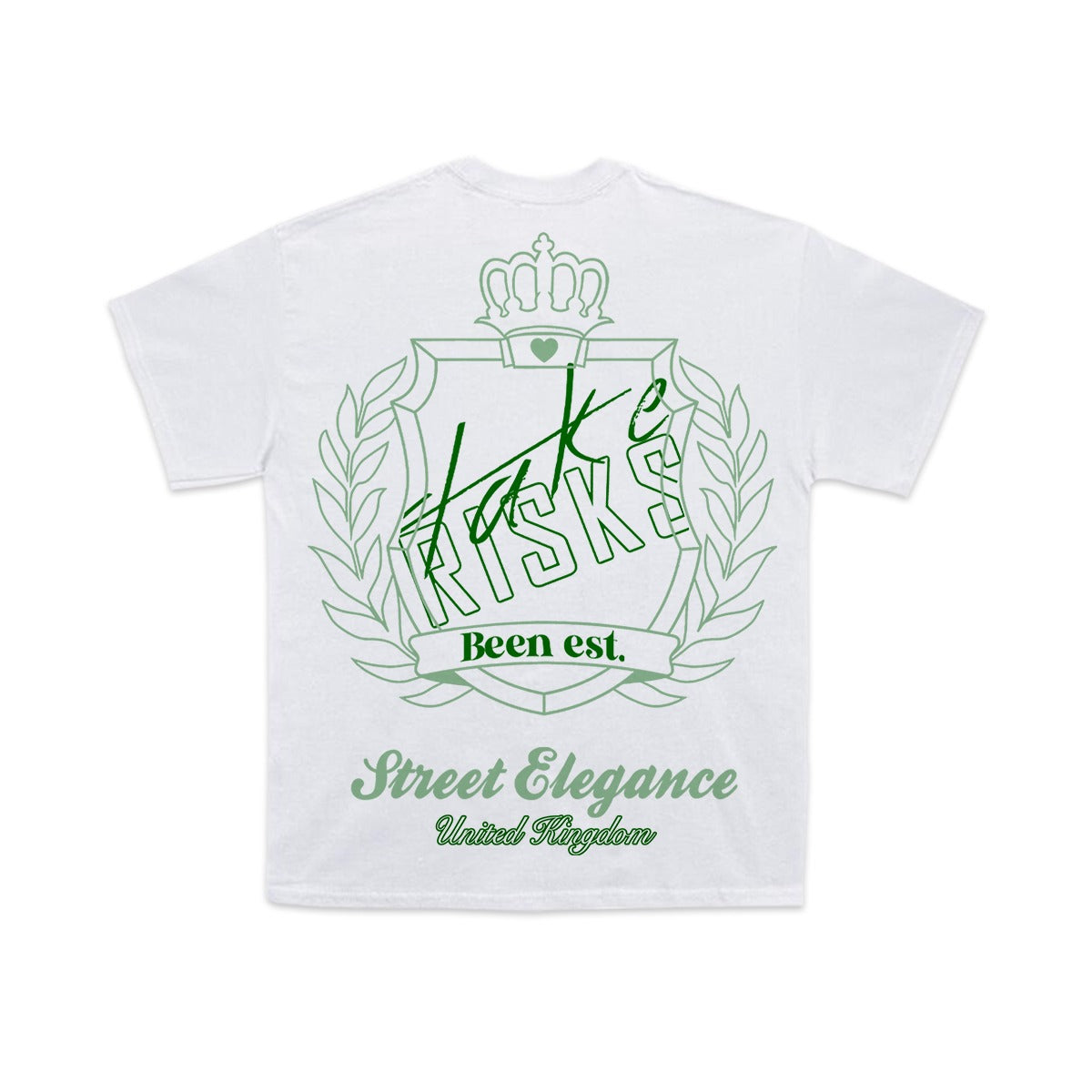 Take Risks 'Street Elegance' Oversized White&Green T-Shirt