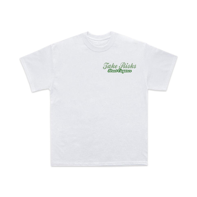 Take Risks 'Street Elegance' Oversized White&Green T-Shirt