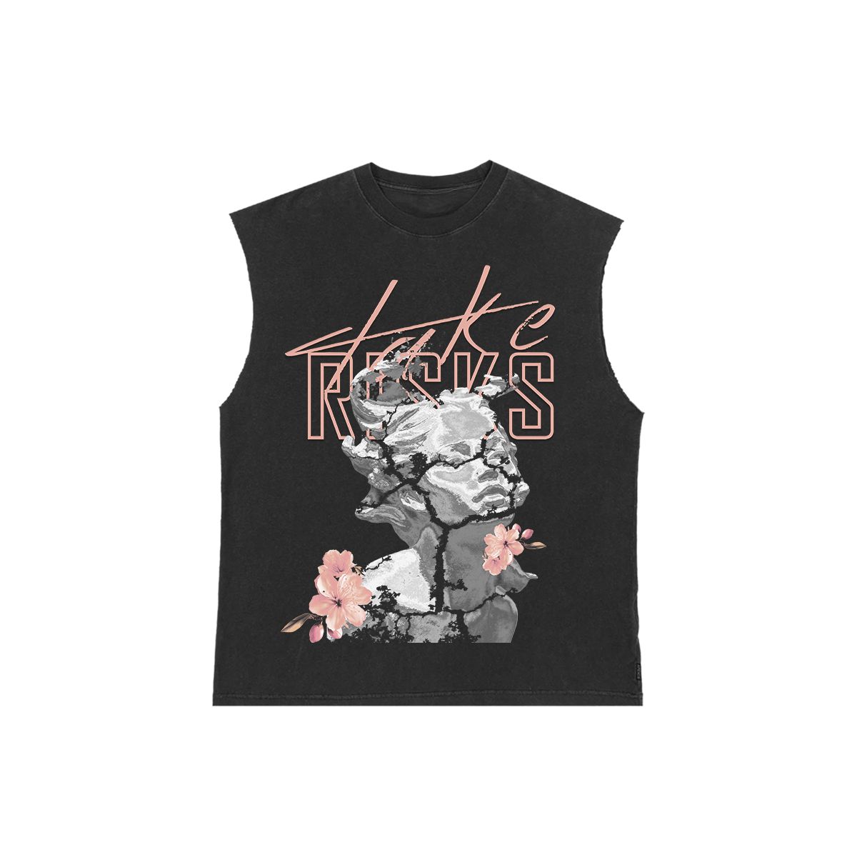 Take Risks 'Fine China' Peach Cropped Sleeve T-Shirt