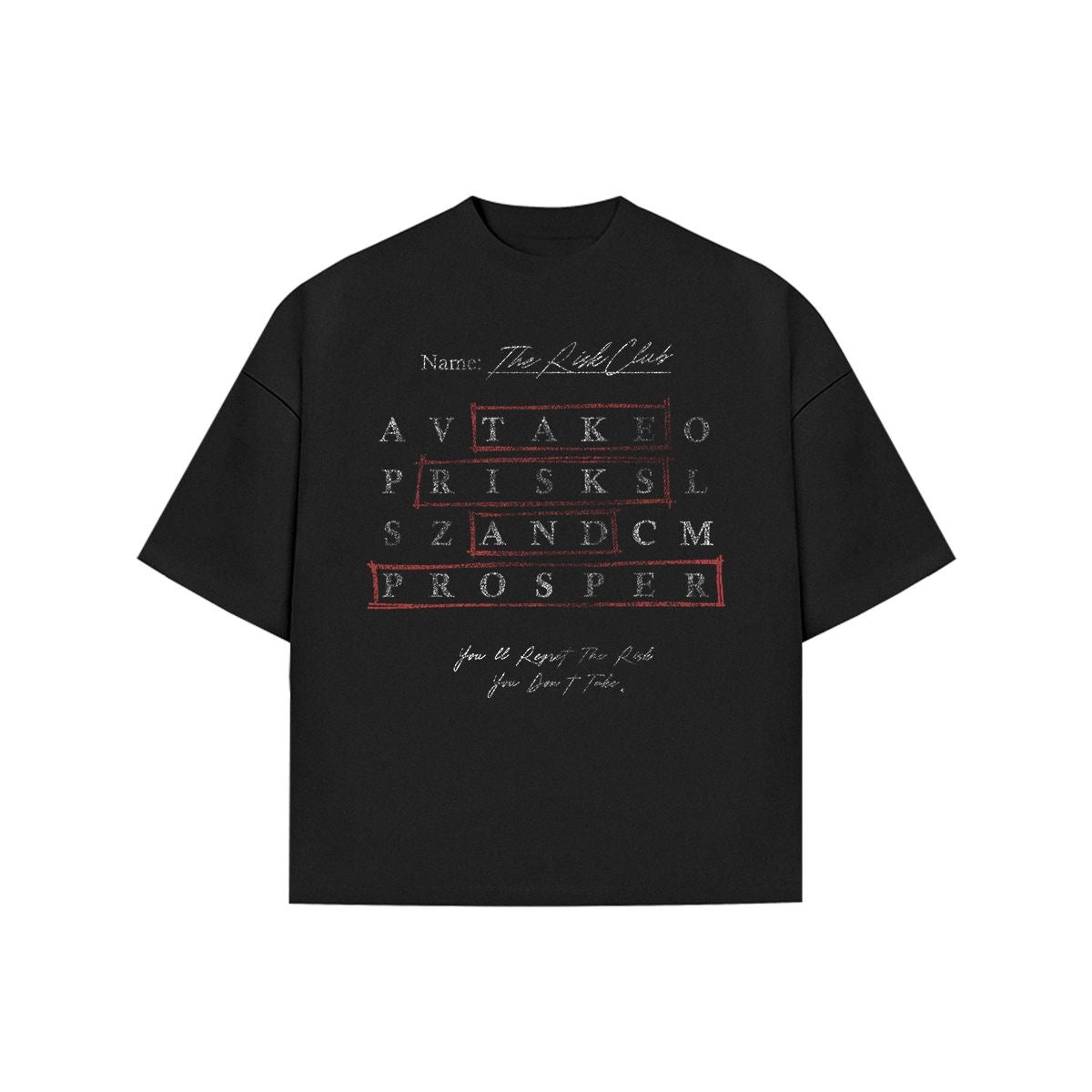 Take Risks 'WordSearch' T-Shirt (Black/Red)