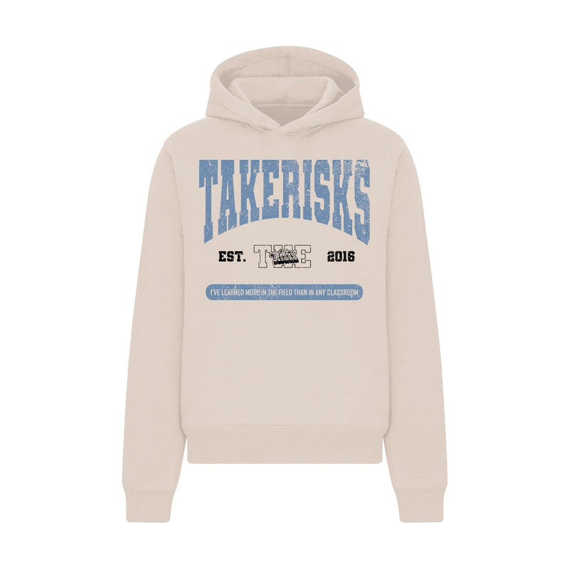 Take Risks Cream/Blue Hoodie (Oversized)