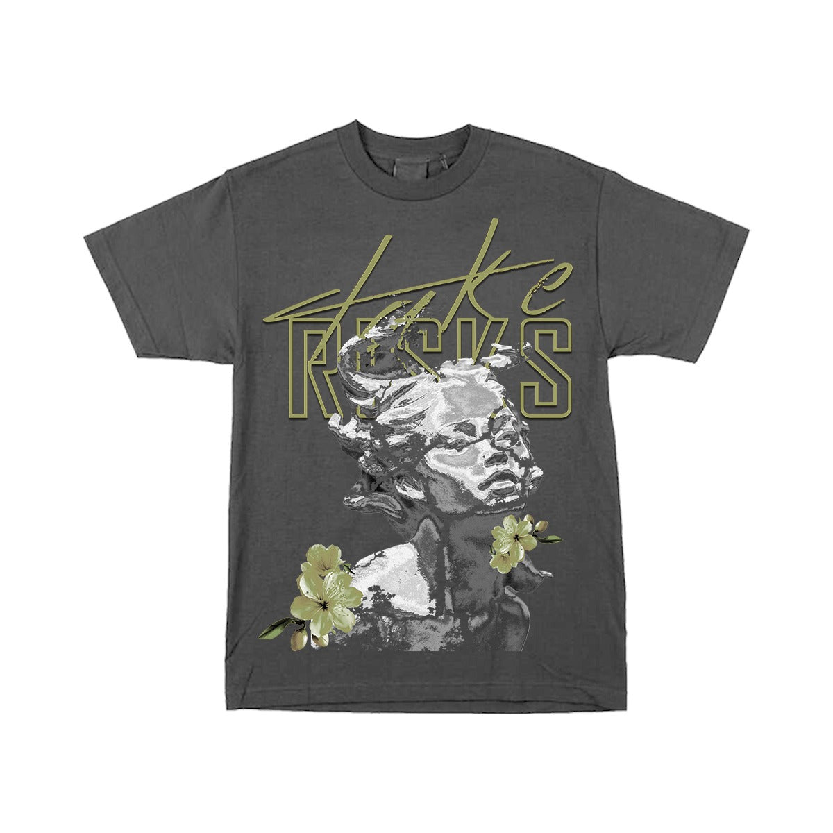 Take Risks Grey 'Fine China' Khaki T-Shirt