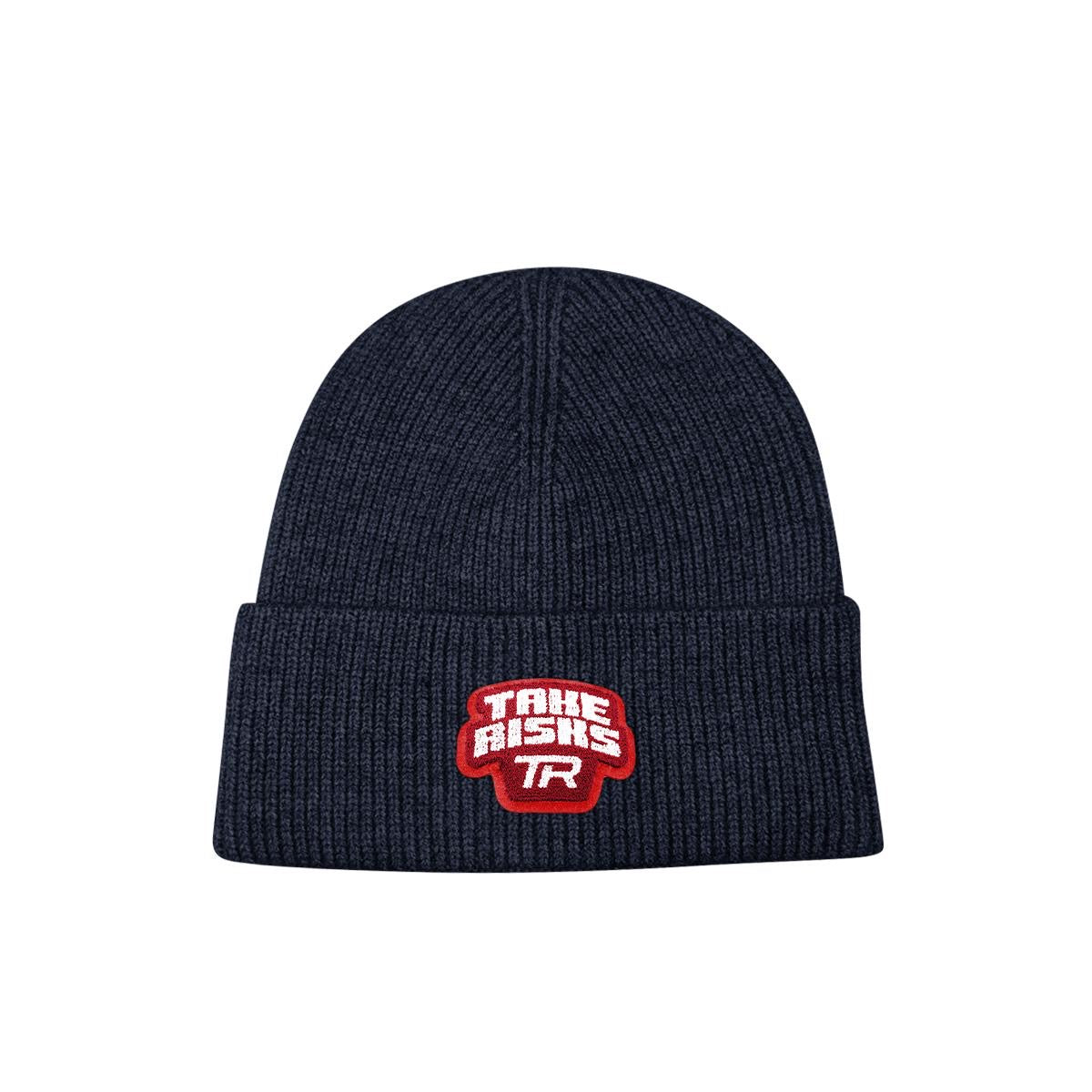 Take Risks Black 'TR Patch' Beanie - Red