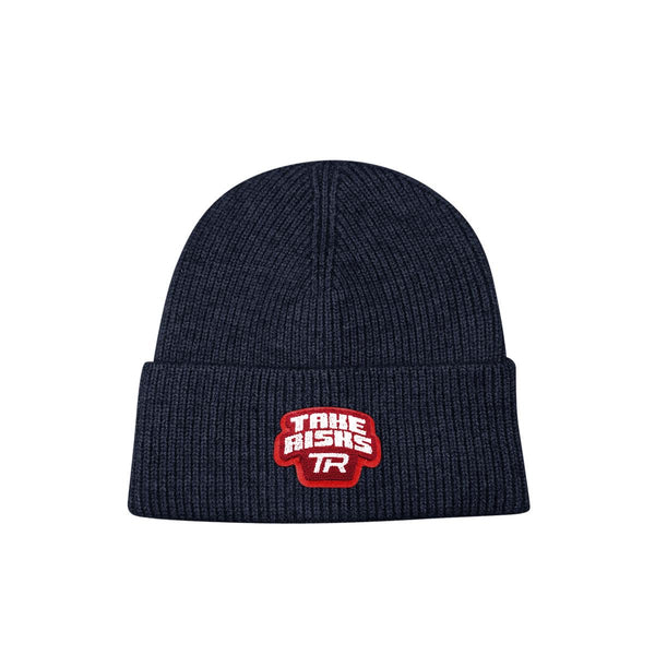 Take Risks Black 'TR Patch' Beanie - Red
