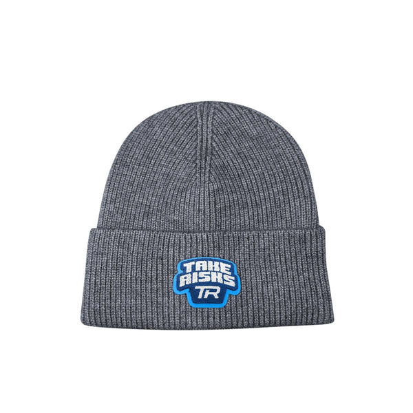 Take Risks Grey 'TR Patch' Beanie - Blue