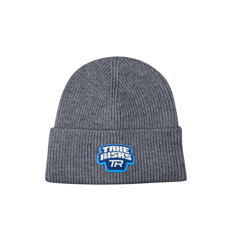 Take Risks Grey 'TR Patch' Beanie - Blue