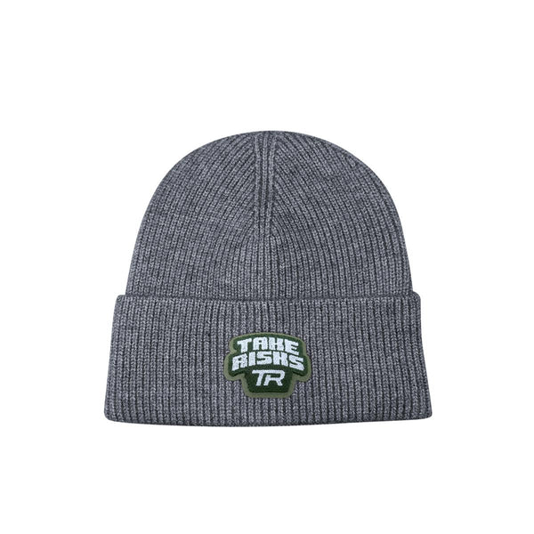 Take Risks Grey 'TR Patch' Beanie - Khaki
