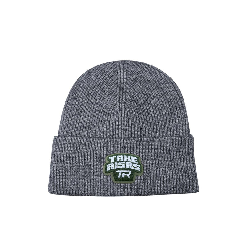 Take Risks Grey 'TR Patch' Beanie - Khaki