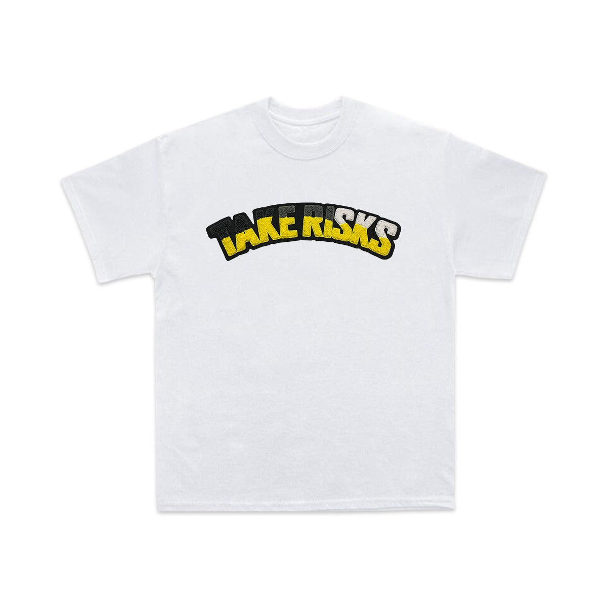 Take Risks YellowScale (White T-shirt)