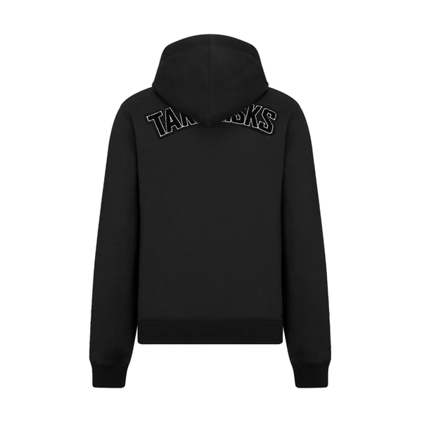 Take Risks black Monochrome zipped hoodie