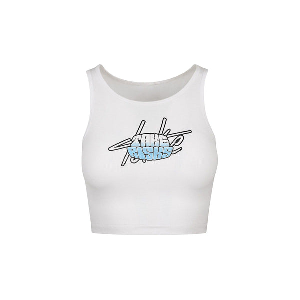 Take Risks Female Blue Bubble Tank Top