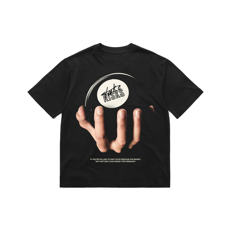 Take Risks 8-Ball T-Shirt Oversized Black