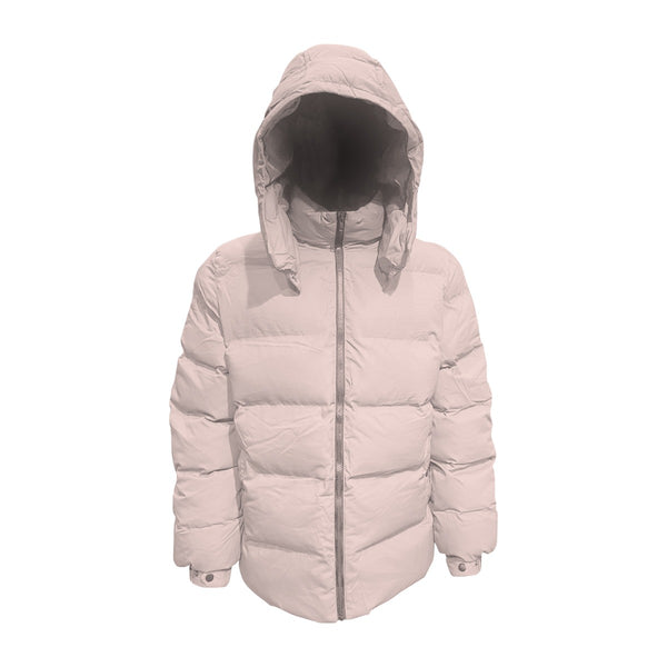Take Risks Cream Hooded Puffer Coat