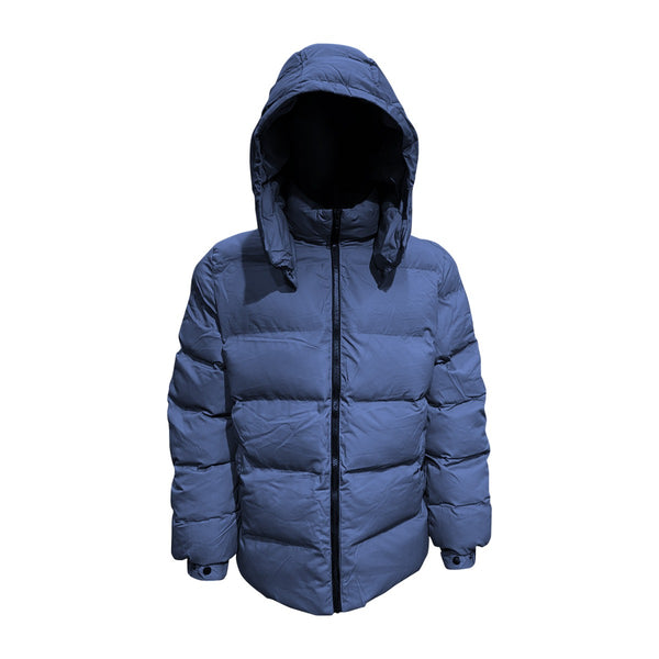 Take Risks Blue Hooded Puffer Coat