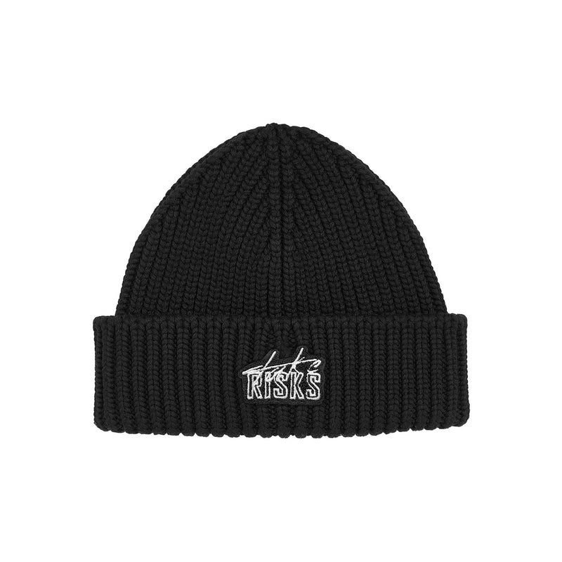 Take Risks Mini Chenille Beanie (Black Logo)