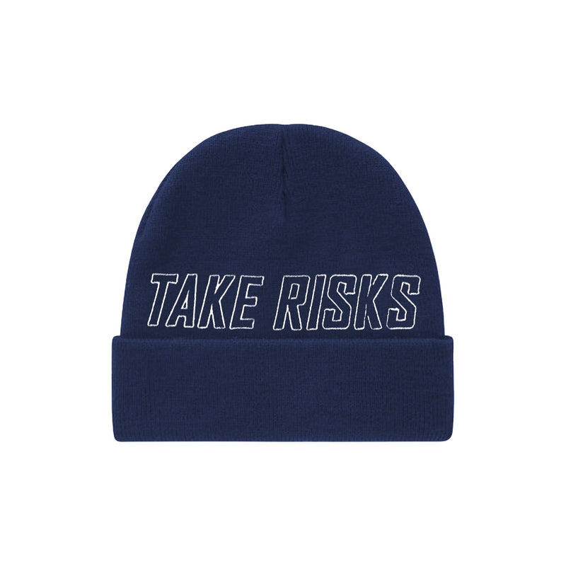 Take Risks Outline Beanie (Navy Blue)