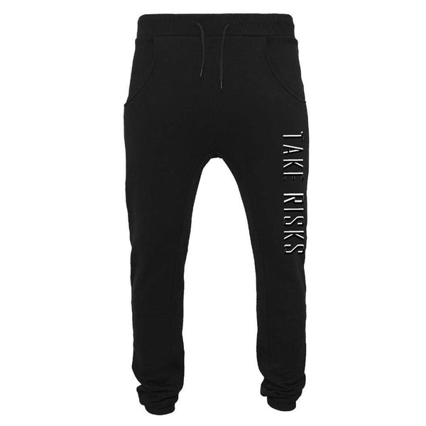TAKE RISKS BLACK OUT DROP CROTCH PANTS