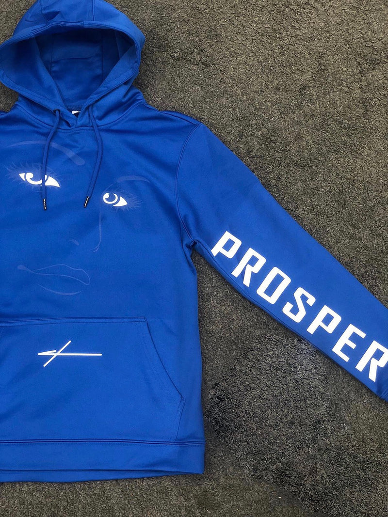 PROSPER | ALL EYES ON ME HOODIE - ROYAL BLUE/WHITE